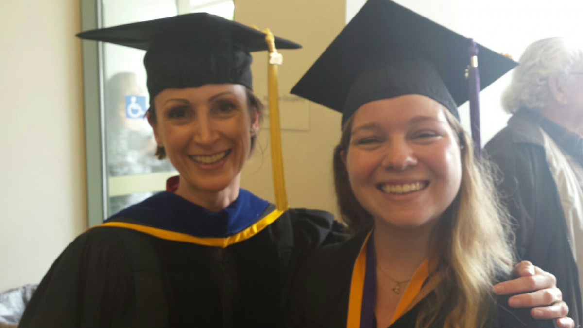 Professor Cinzia Fissore and Angelica Klein '15