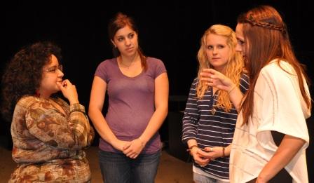 Grammy-winning composer Gabriella Frank talks with students