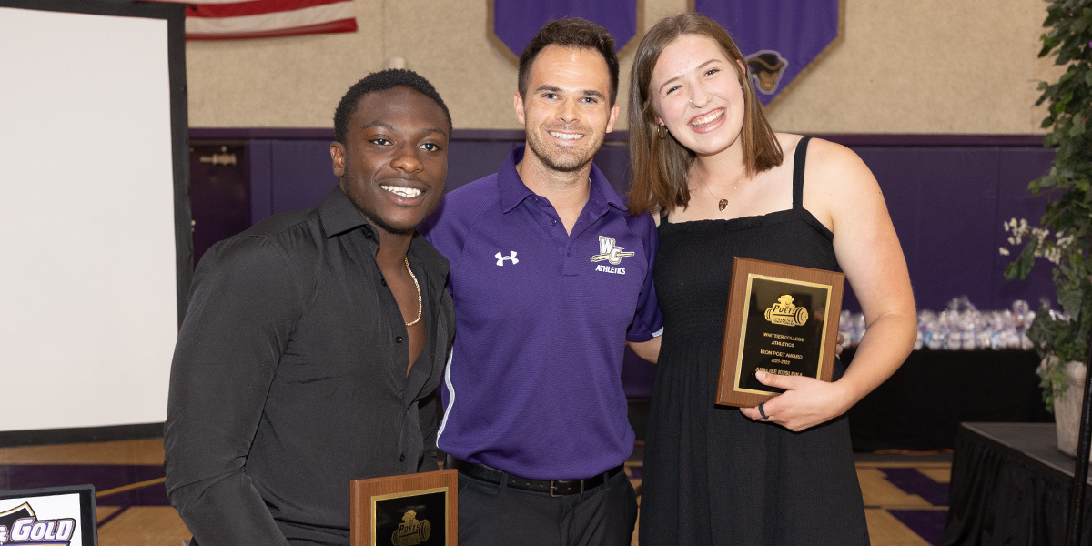 Whittier College student-athletes and coach