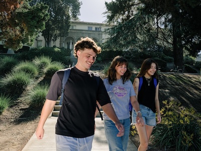 Students walking on campus