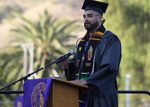 Gio Santos Cantu at 2022 Commencement Ceremony