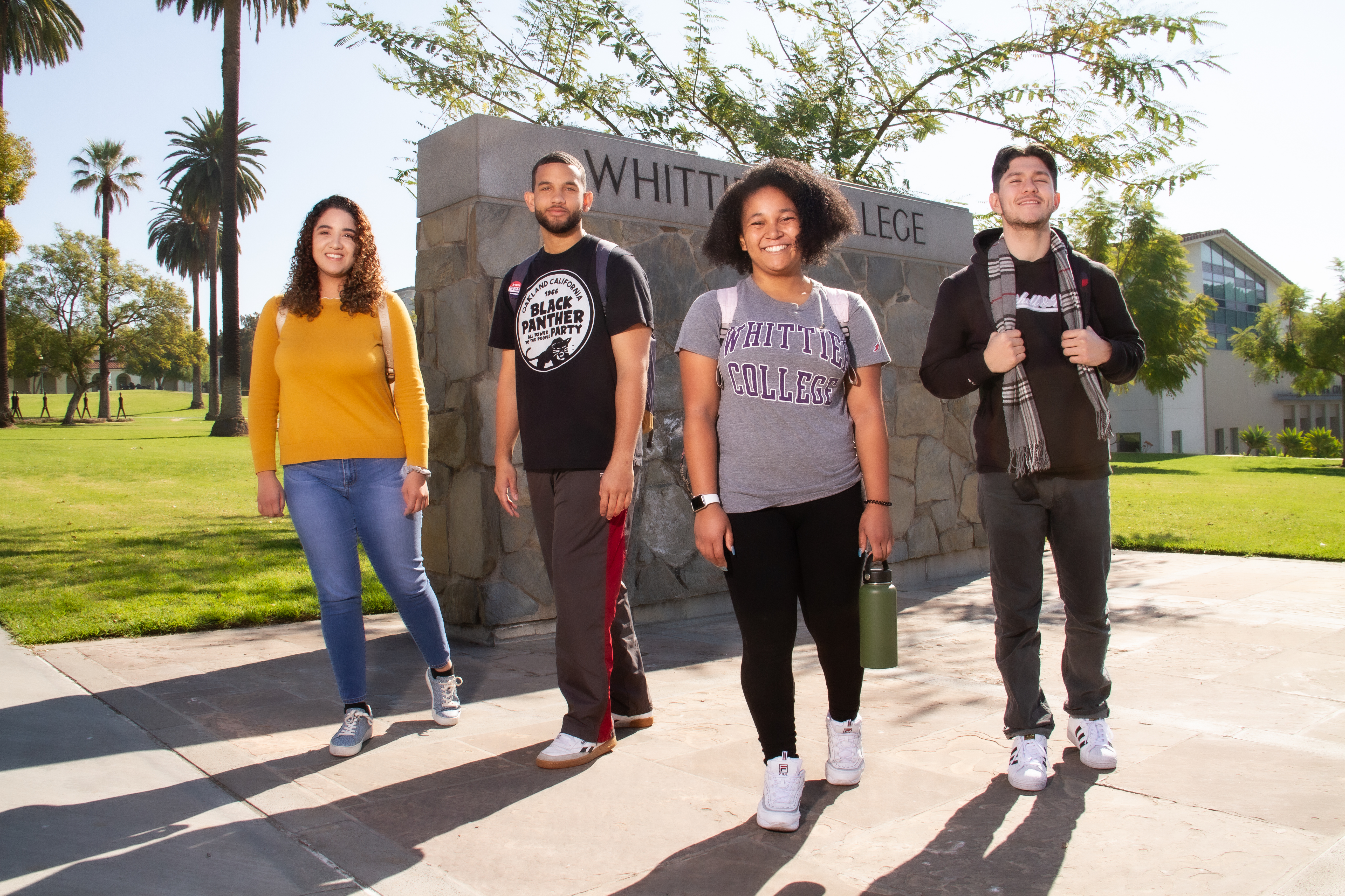 Whittier College students on campus