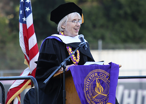 Jan Gustafson-Corea at Whittier College 2022 Commencement