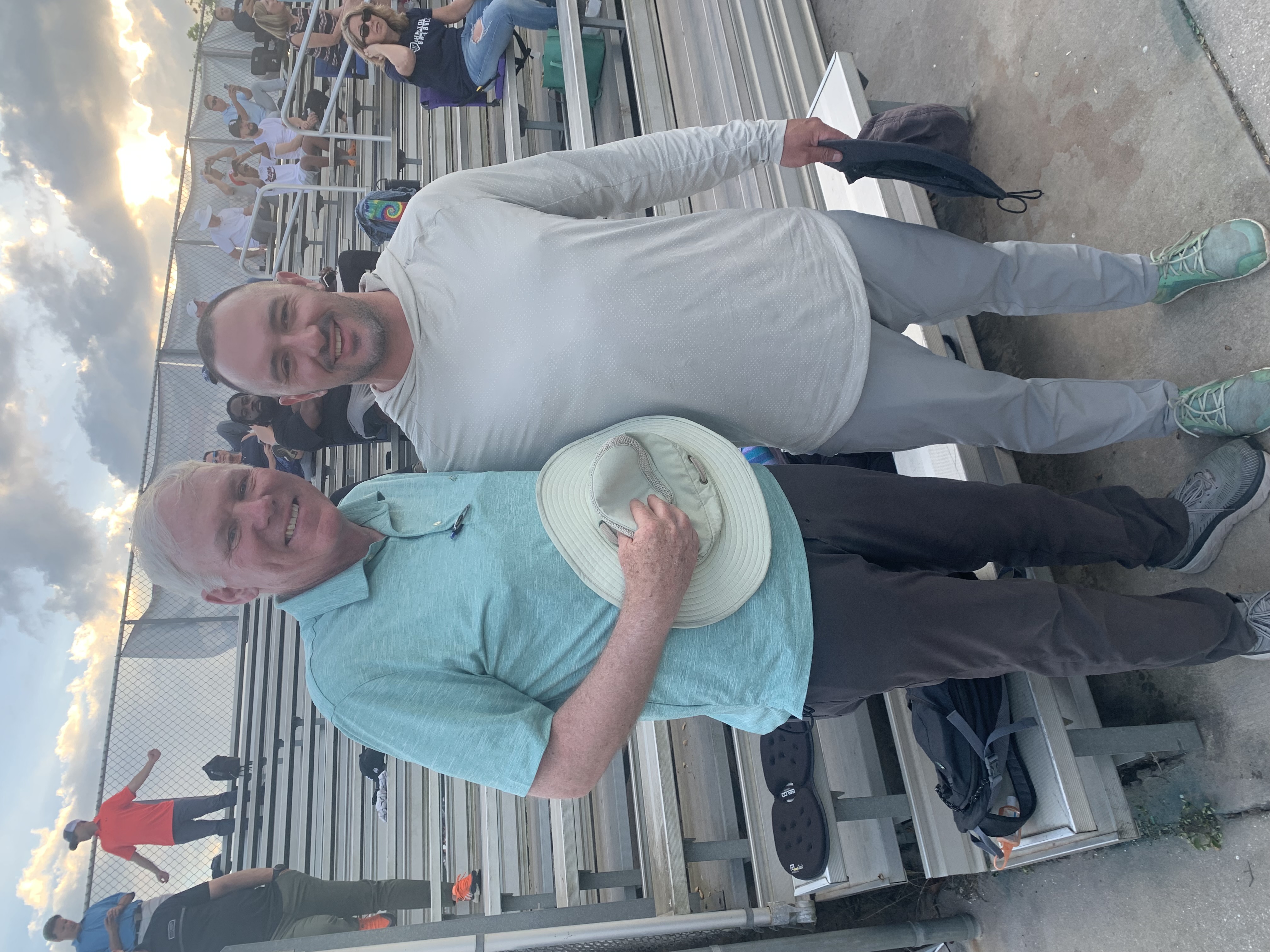 Ketchum Marsh ’16, right, scouts with John Barr, Marsh’s mentor and senior advisor to baseball operations for the San Francisco Giants.