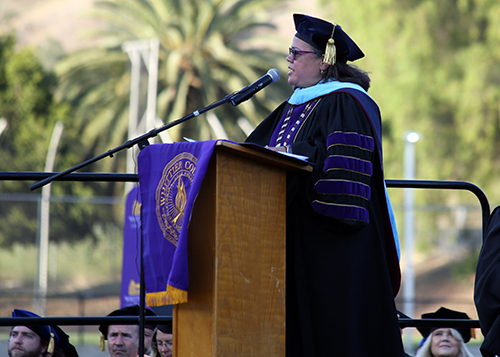 President Linda Oubre at 2022 Commencement Ceremony