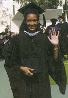 Malaika (Williams) Amneus ’96, M.D. is pictured during the 1996 Whittier College commencement in this page from the Fall 1996 issue of The Rock.