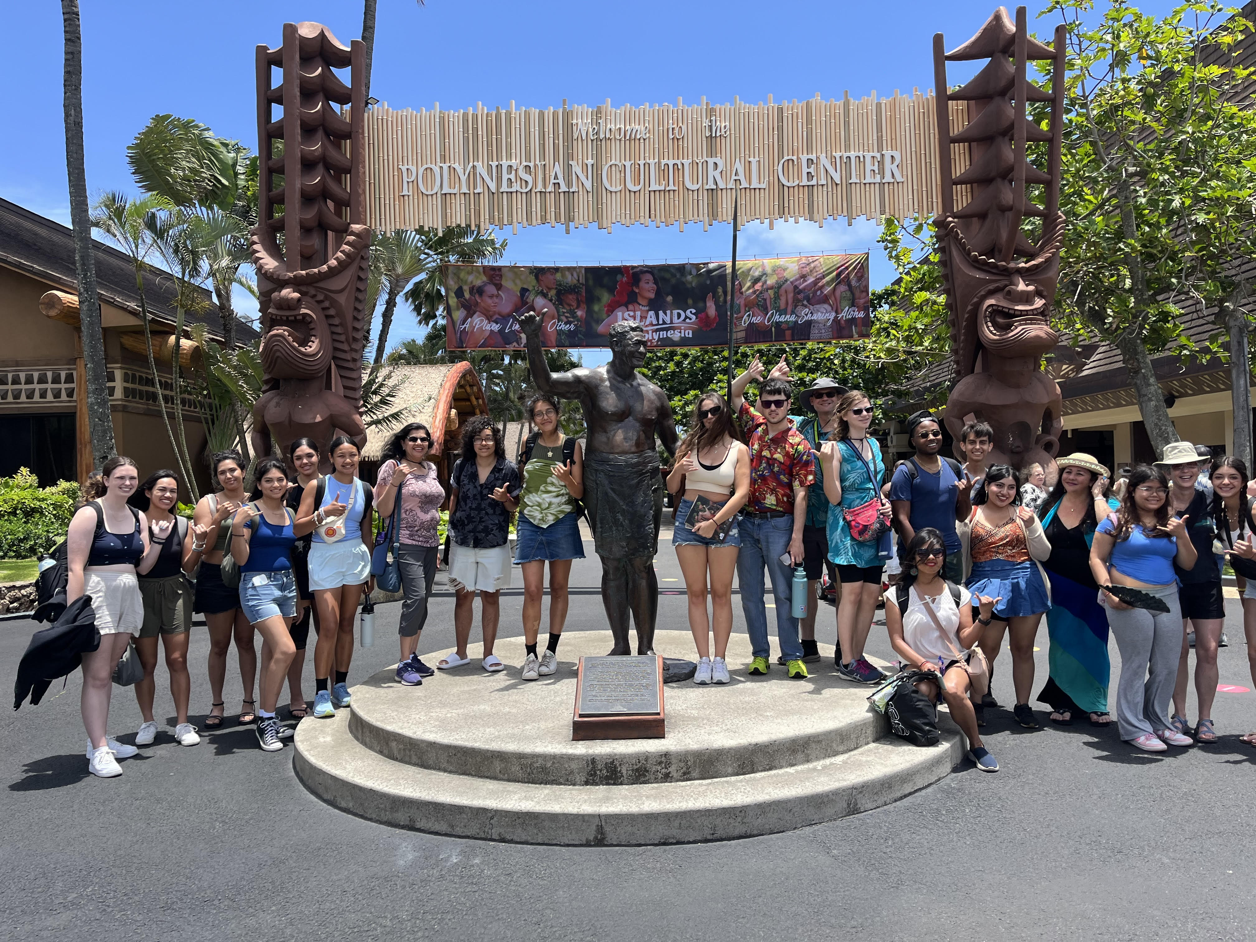  Students in the ‘Ohana in the USA class visit the Polynesian Cultural Center in Hawaii. |  Ayesha Shaikh/Whittier College