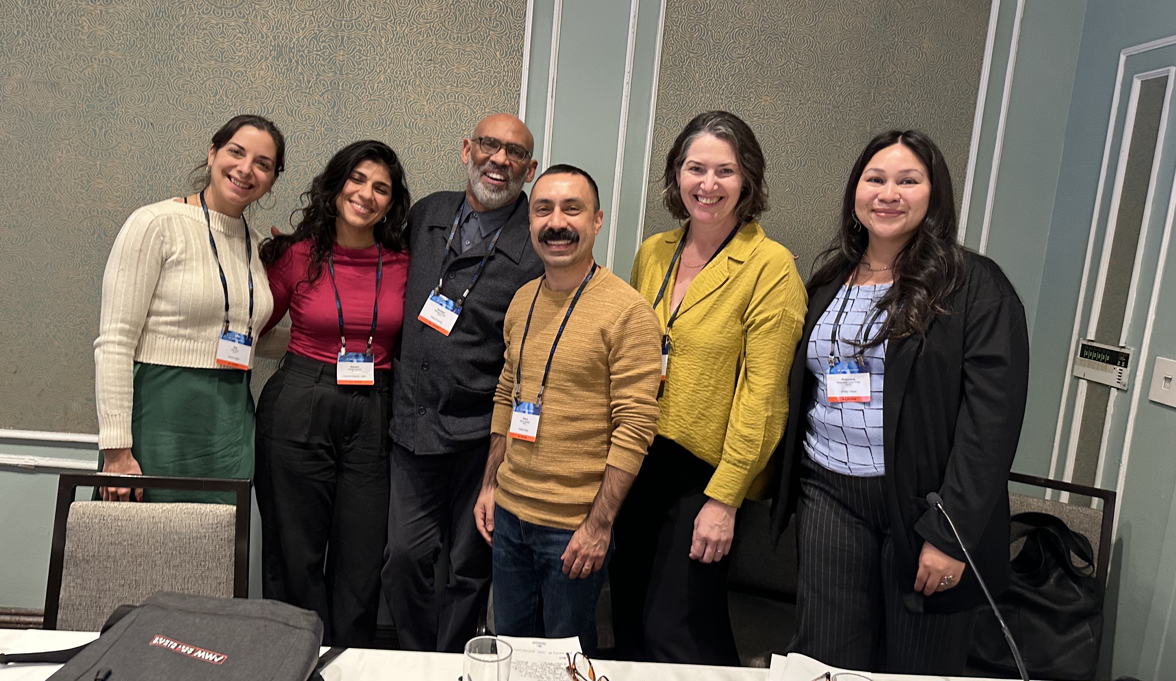 Professors Danny Jauregui, Kate Palmer Albers, and Postdoctoral StoryLab/Rustin Fellow Philomena Lopez-Rivas convened a panel at the annual College Art Association conference in New York, "Brownness In Plain Sight/Brownness as Practice" on Feb. 13.