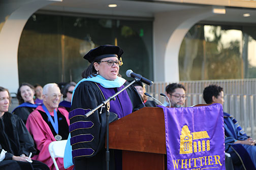 Whittier College President Linda Oubre