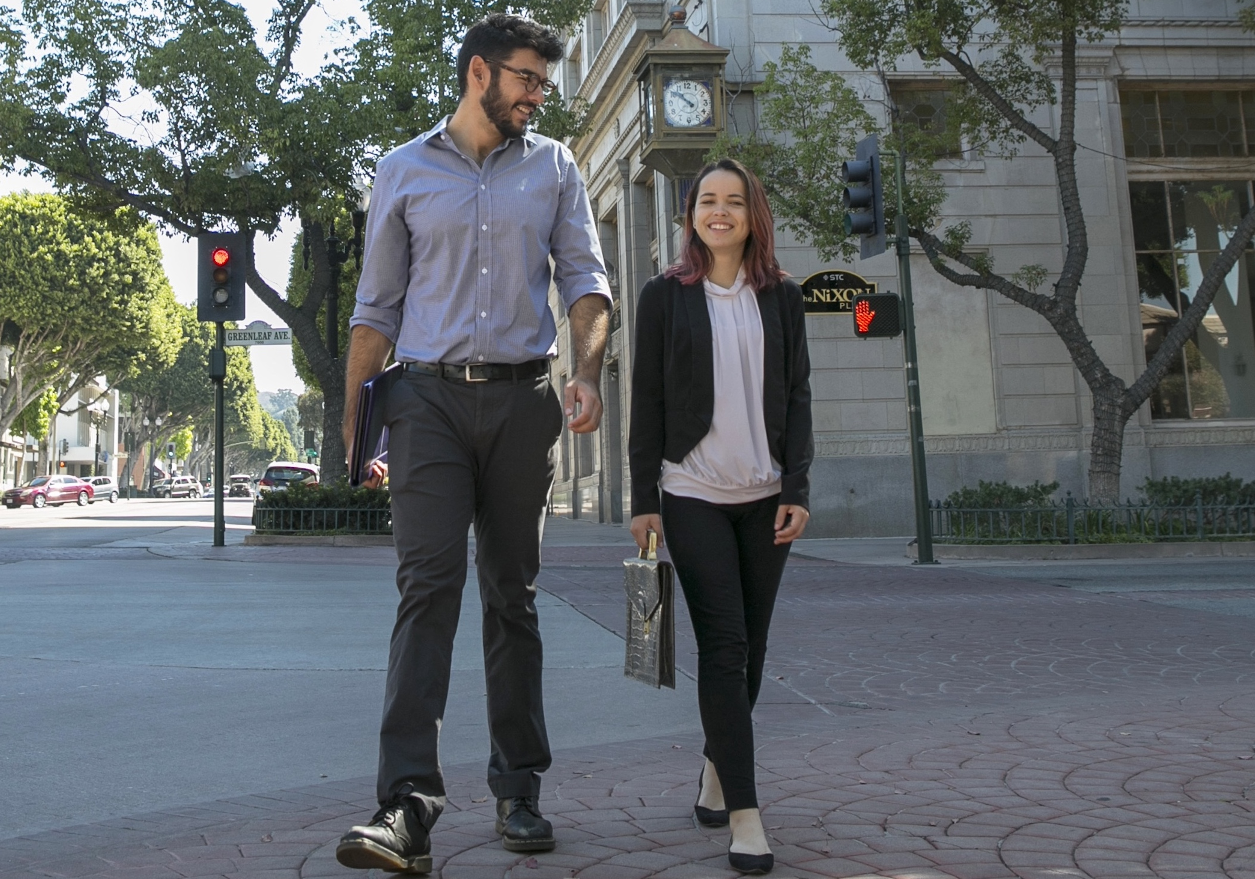 Two students in Uptown Whittier