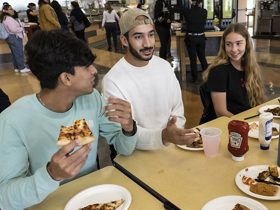 Students in the dining hall