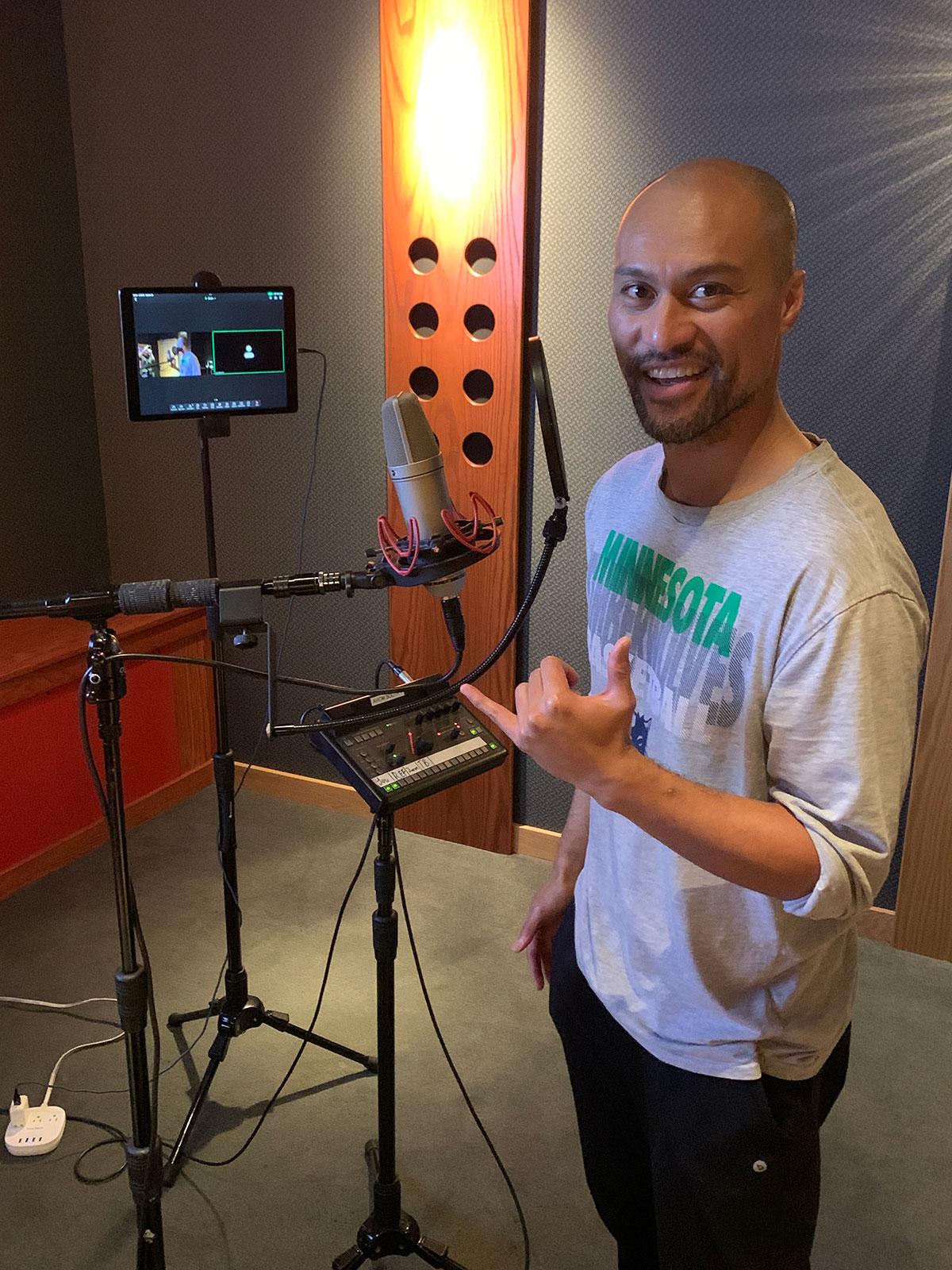 Napoleon Tavale in a recording studio