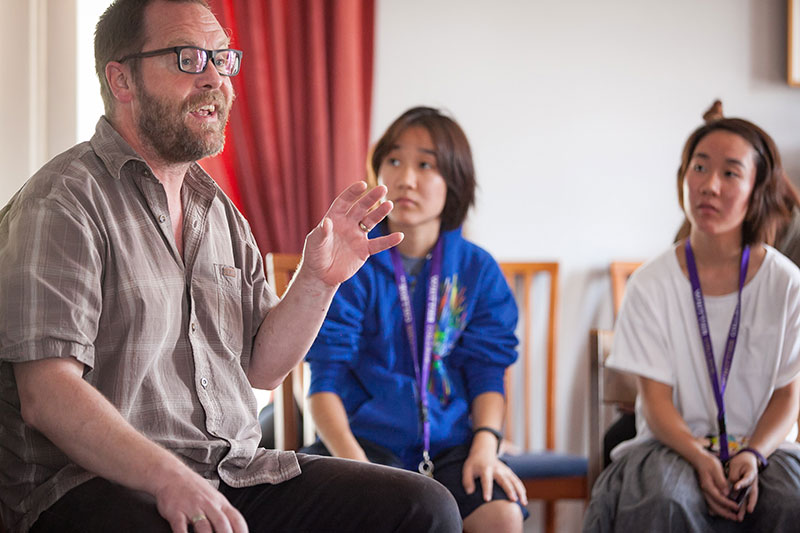 Whittier College Professor Paul Kjellberg teaches a philosophy class.