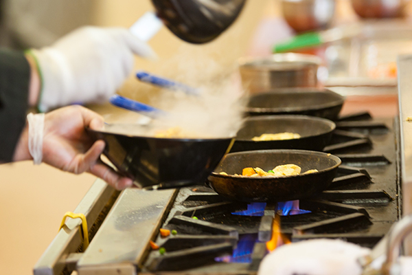 Stove in cafeteria