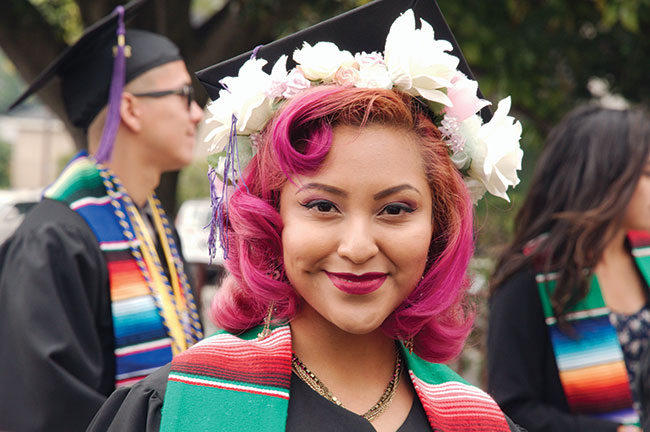 Latinx students at a cultural graduation.