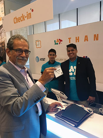 Dan Duran and students at a business conference.
