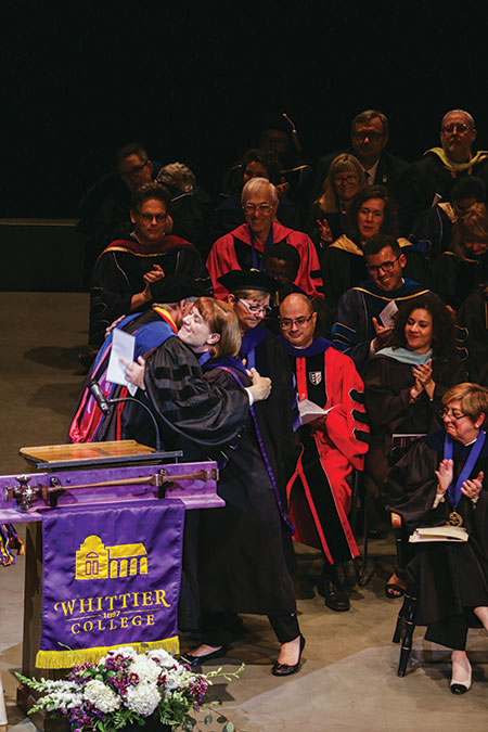 Christina Scott winning Nerhood Award on Shannon Center stage.