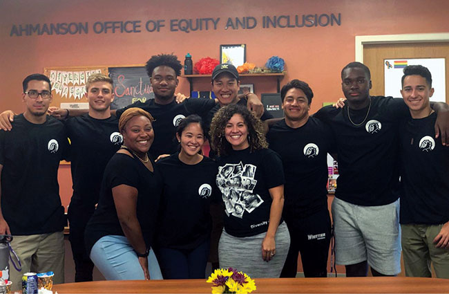 Office of Equity and Inclusion staff with several male students