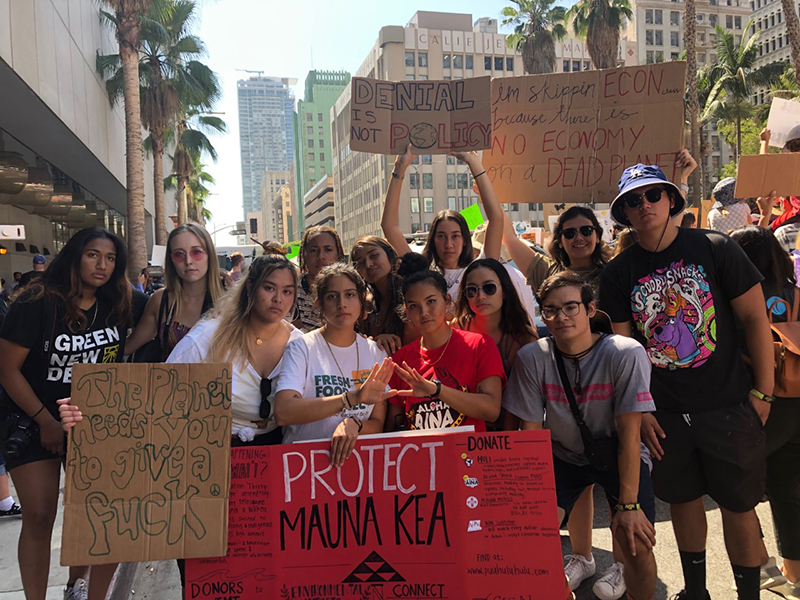 Genesis and other students at a protest