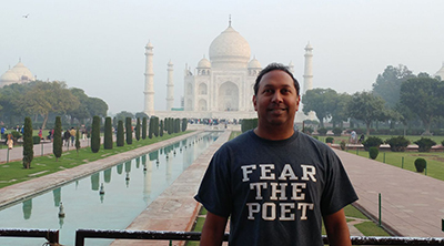 Sanjay Das in front of the Taj Majal.