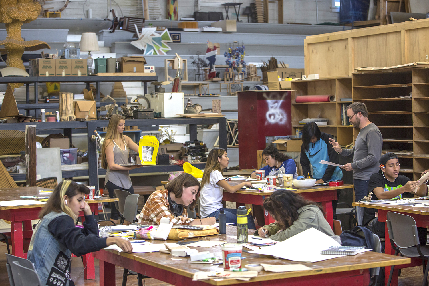 Students working in Wardman Gym