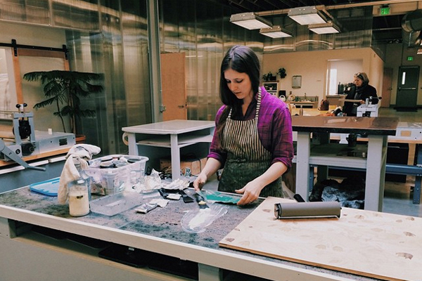 Katy Collier in her studio