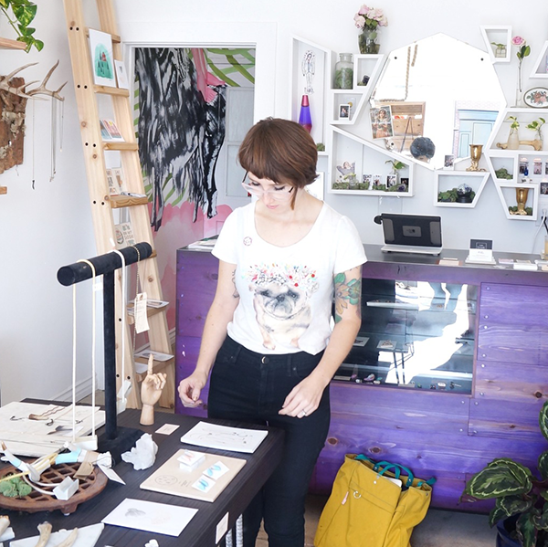 Art alumna Simone Weinstein-Grossman in her shop