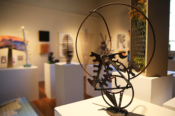 Student art in Greenleaf Gallery.