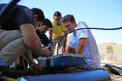 Students working on biology project