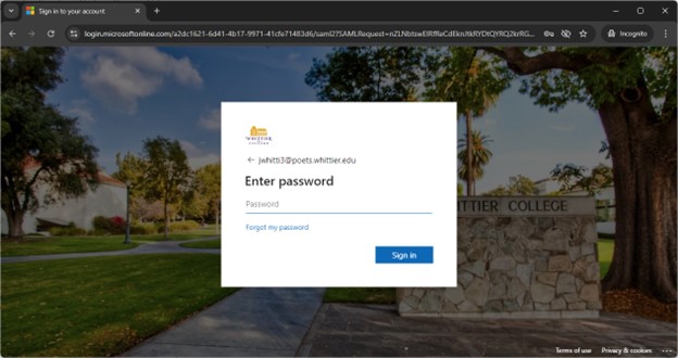 Forgot Password Screen