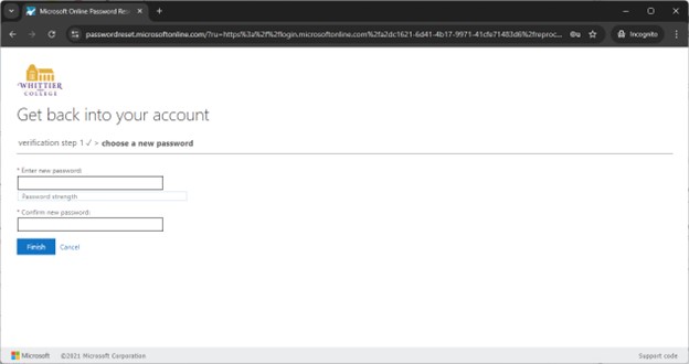 Password Setup Screen