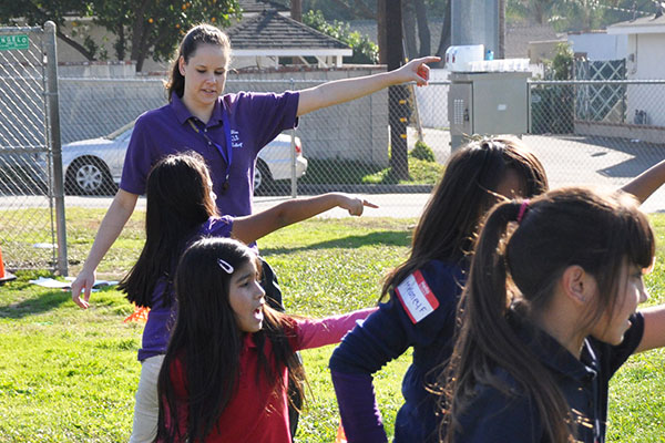 Children play outdoors