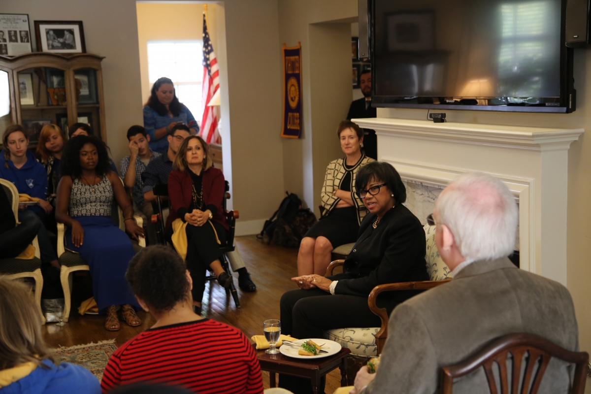 Cheryl Boone Isaacs and students