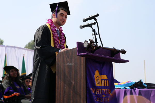 Shane Francis delivers student address