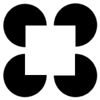 A Kanizsa square, which is four circles with a 90-degree corner cut out that creates the illusion of a square.