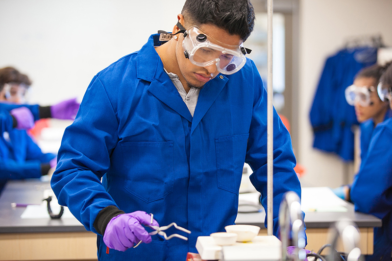 Student in a laboratory