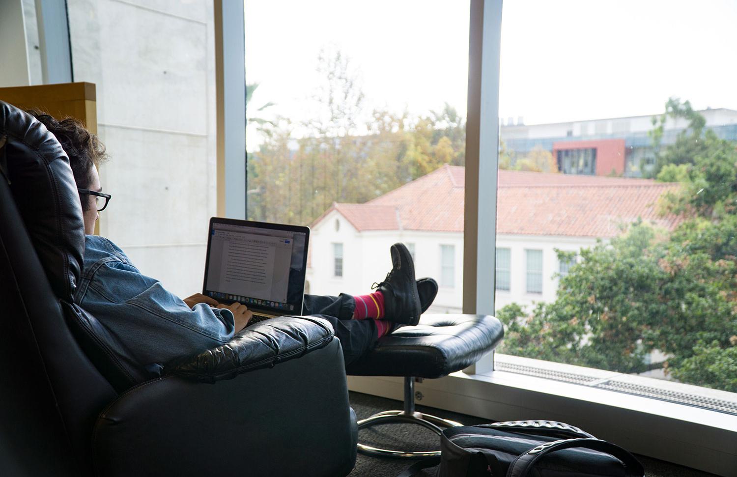 Student studying