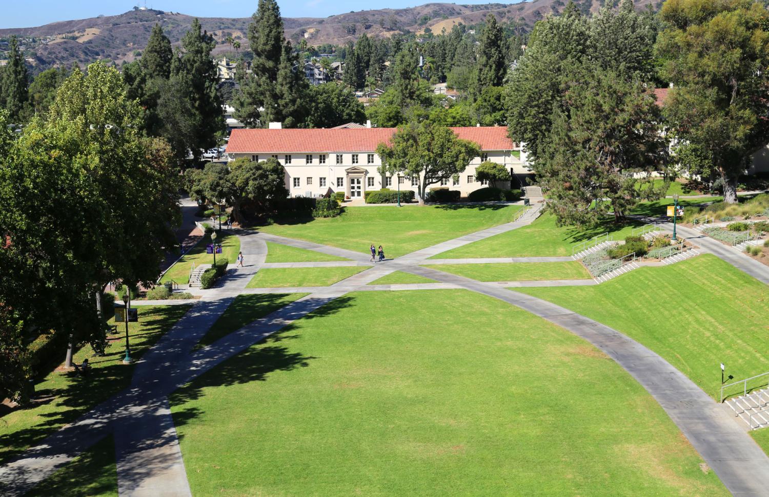 Aerial view of Whittier College