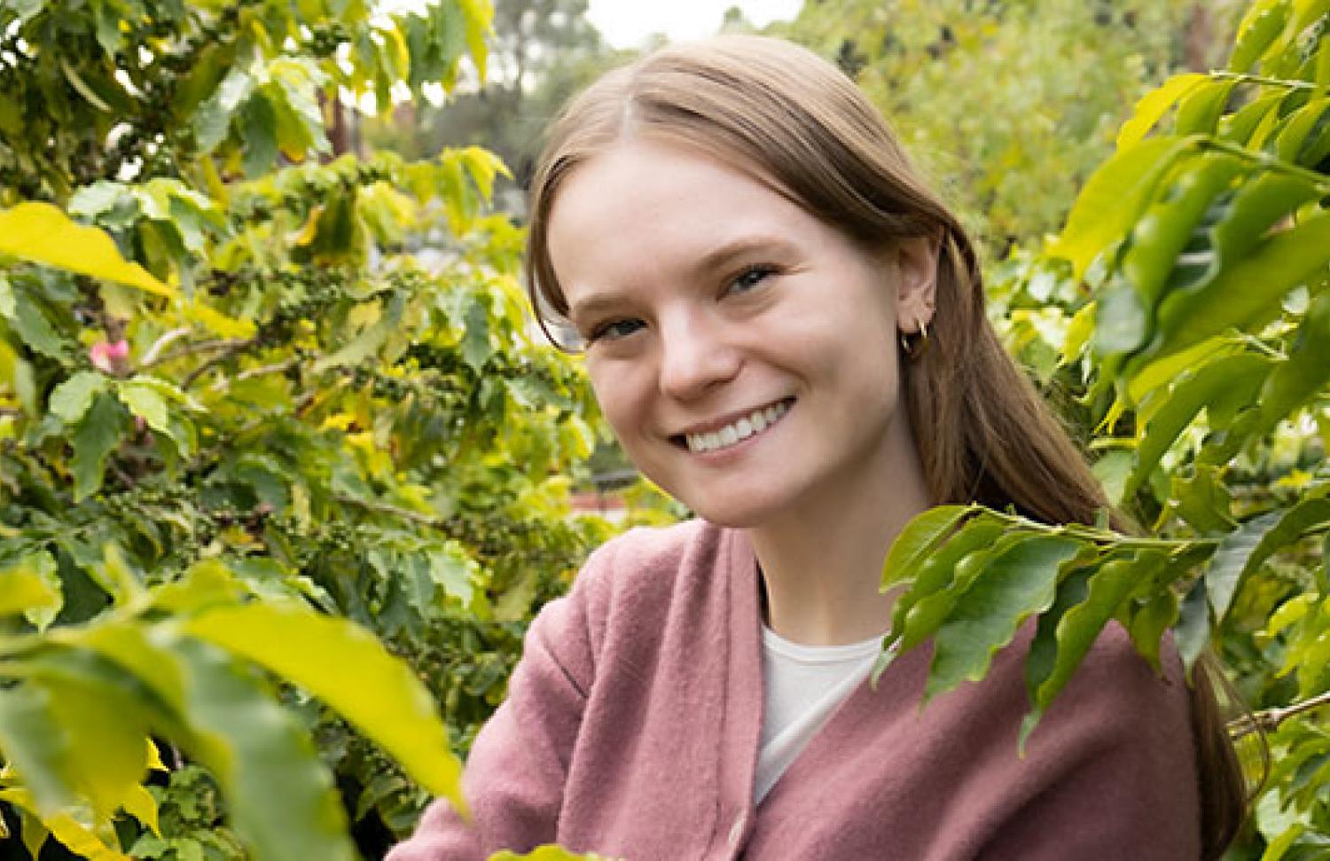 Andrea in coffee orchard