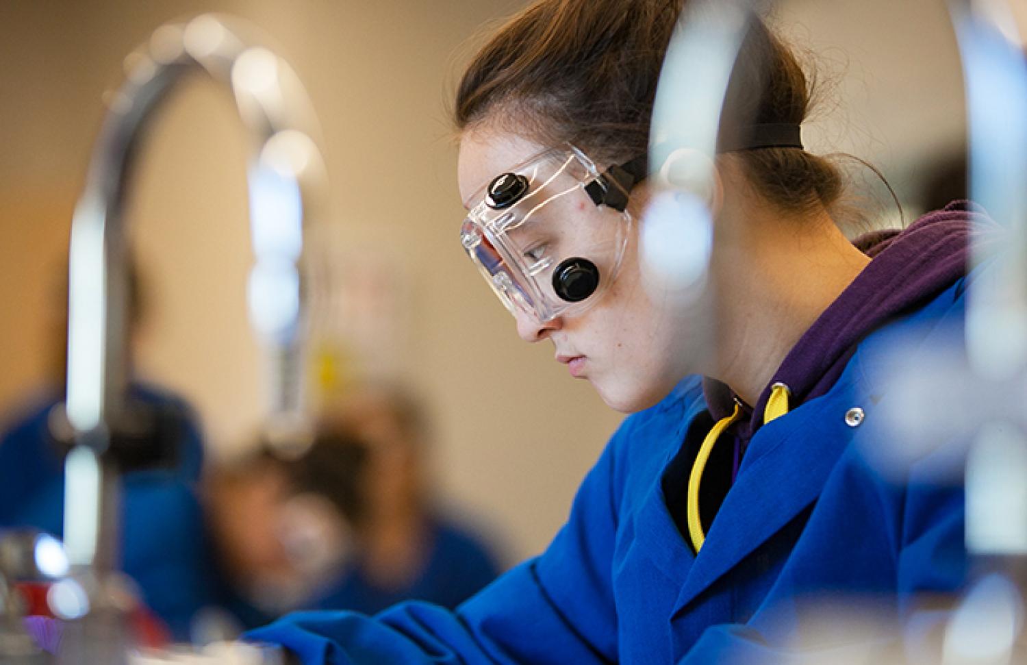 Student in a lab