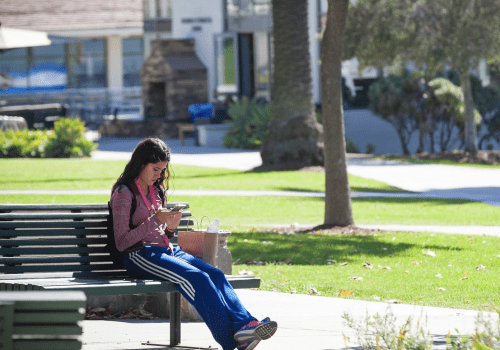 Student on campus