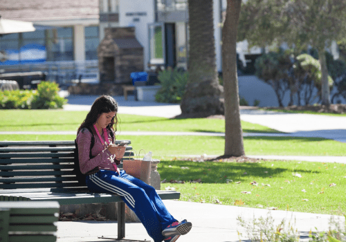 Student on campus