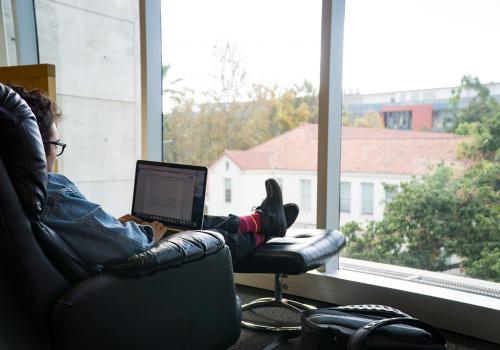 Student studying