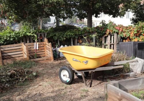 Wheelbarrow in a garden