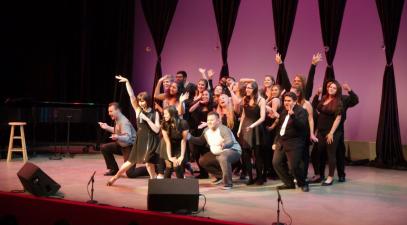 Susan Egan and students