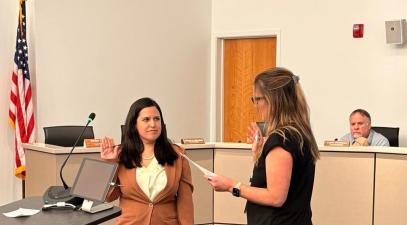Nadine being sworn in