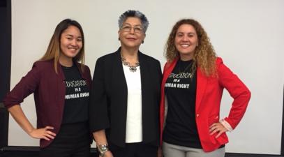 Kayla Kosaki, Elena Macias and Jennifer Guerra standing together