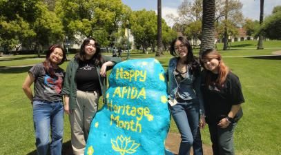 Whittier College’s Asian Student Association paints the Rock for APIDA Heritage Month.