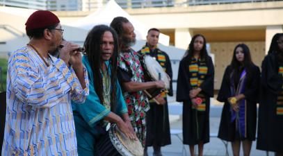 African Drummers perform during Black Student Union Graduation reception