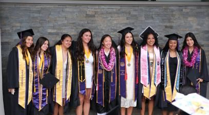 Group photo of girls celebrating at graduation